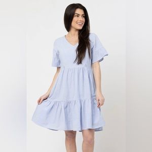Nursing Queen Nursing Dress w/ Pockets, Bell Sleeve, Periwinkle, Size S
